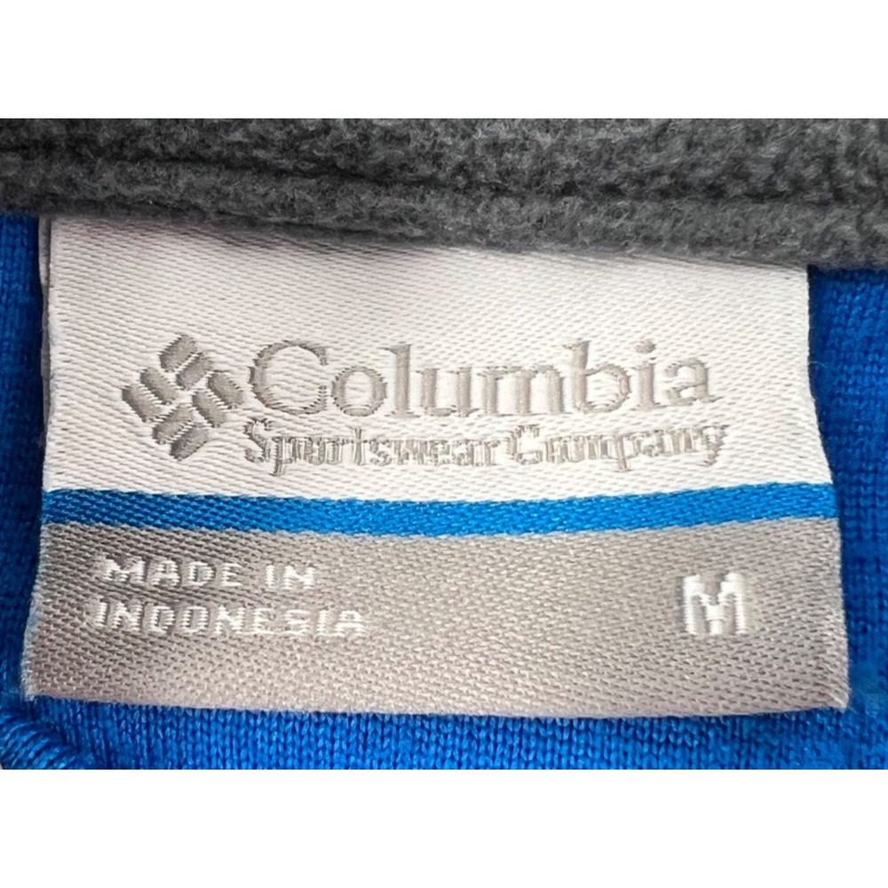 Columbia Mens Blue & Gray 1/4 Zip Fleece Pullover Size M 100% Polyester Warm & L - Picture 4 of 7